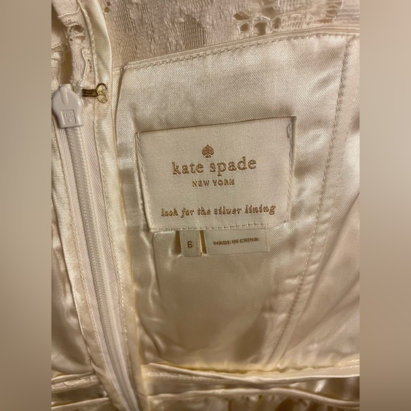 Kate Spade floral lace sheath dress in cream EUC size 6 $348 - Picture 7 of 8